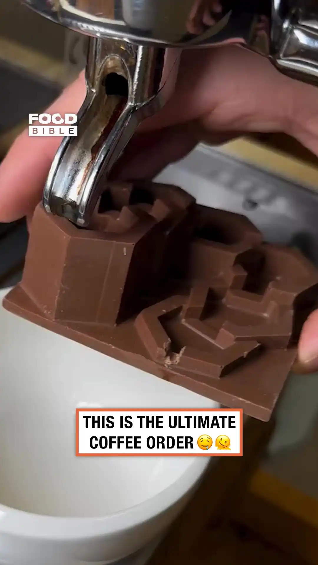 Chocolate design maze on coffee ☕️