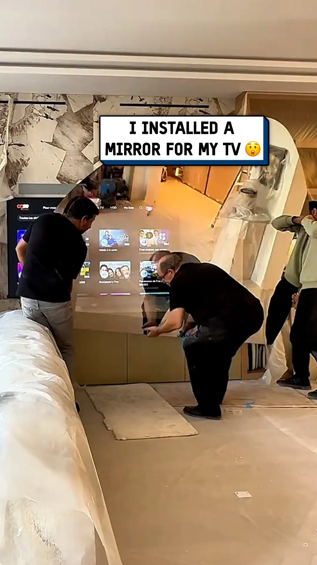 TV mirror installation 📺🤯