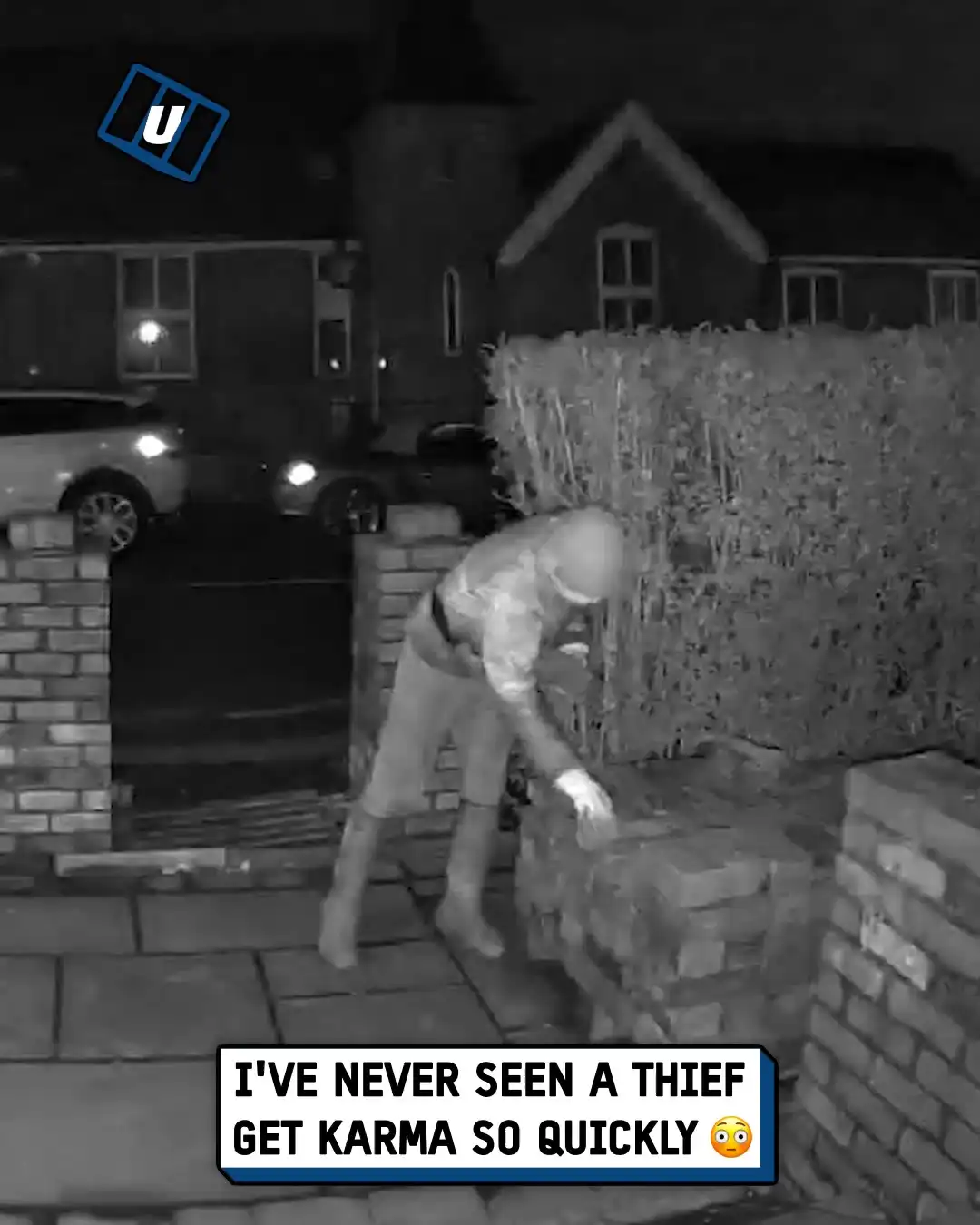 Brick thief gets instant karma 😲🤣