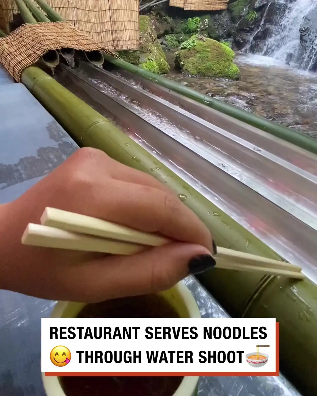 Restaurant Serves Noodles Through Water Shoot 🍜💦