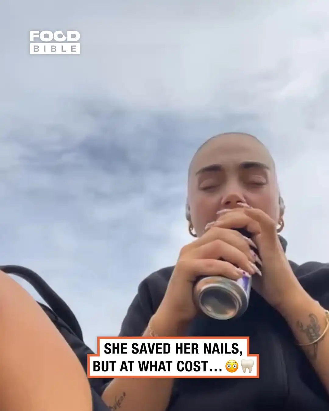 Girl chips her tooth opening can 🤦‍♀️