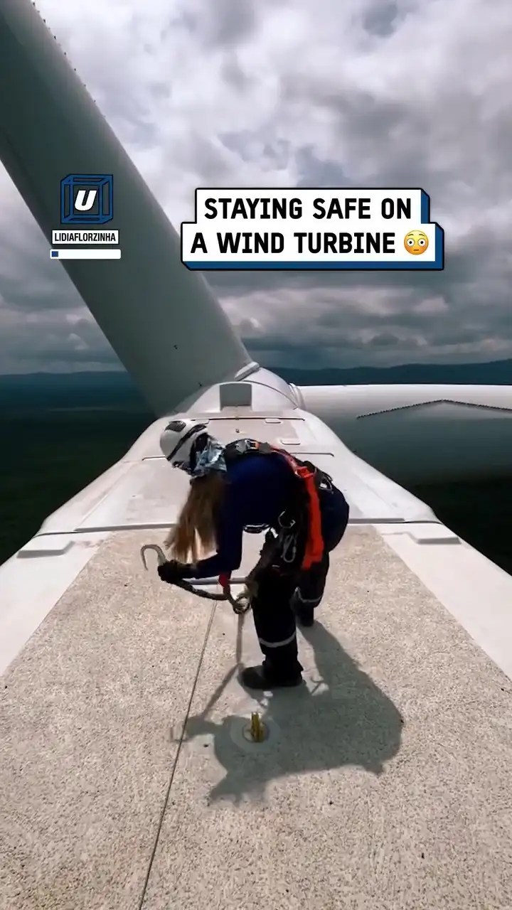 Safety procedure on a wind turbine 😲💨