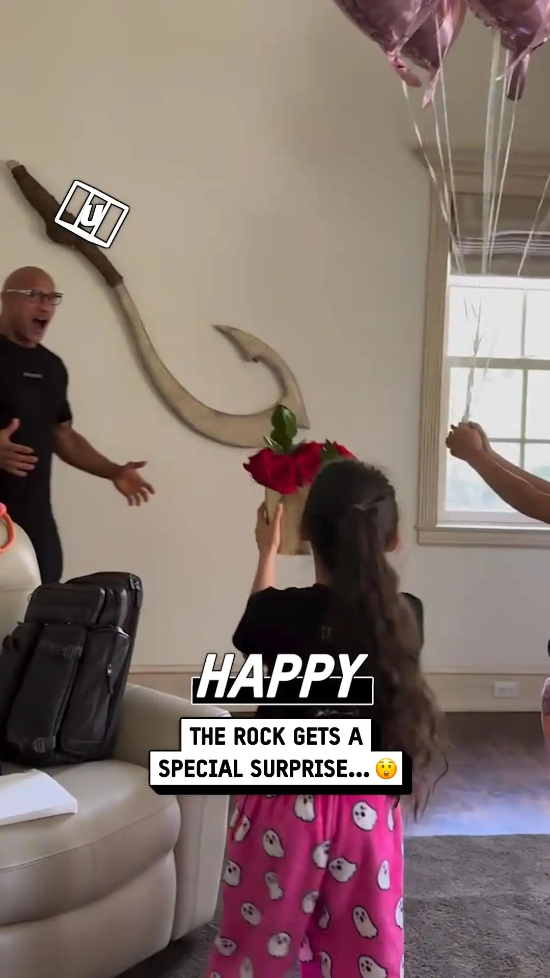 The Rock gets valentines day gifts from his daughters