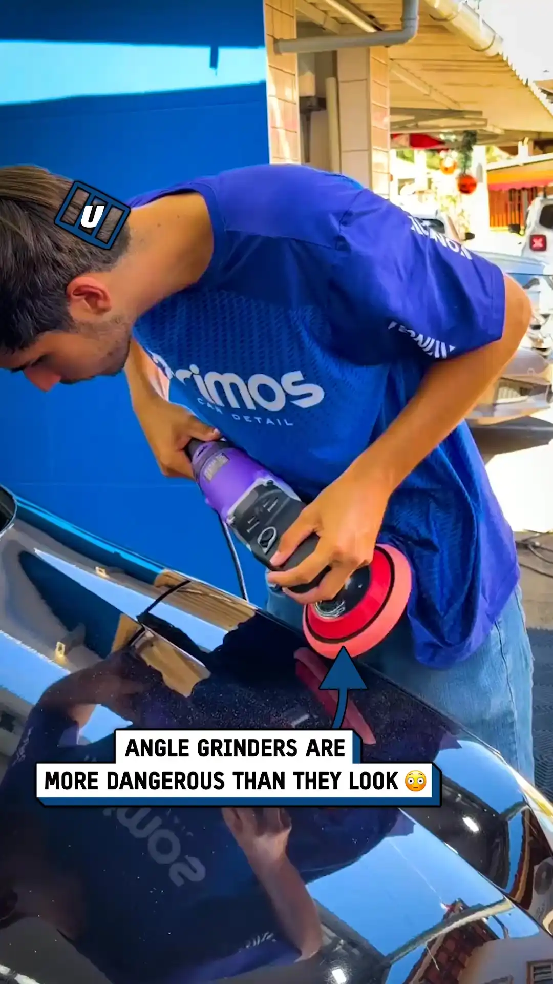 Angle grinder caught in t-shirt ⚙️😱