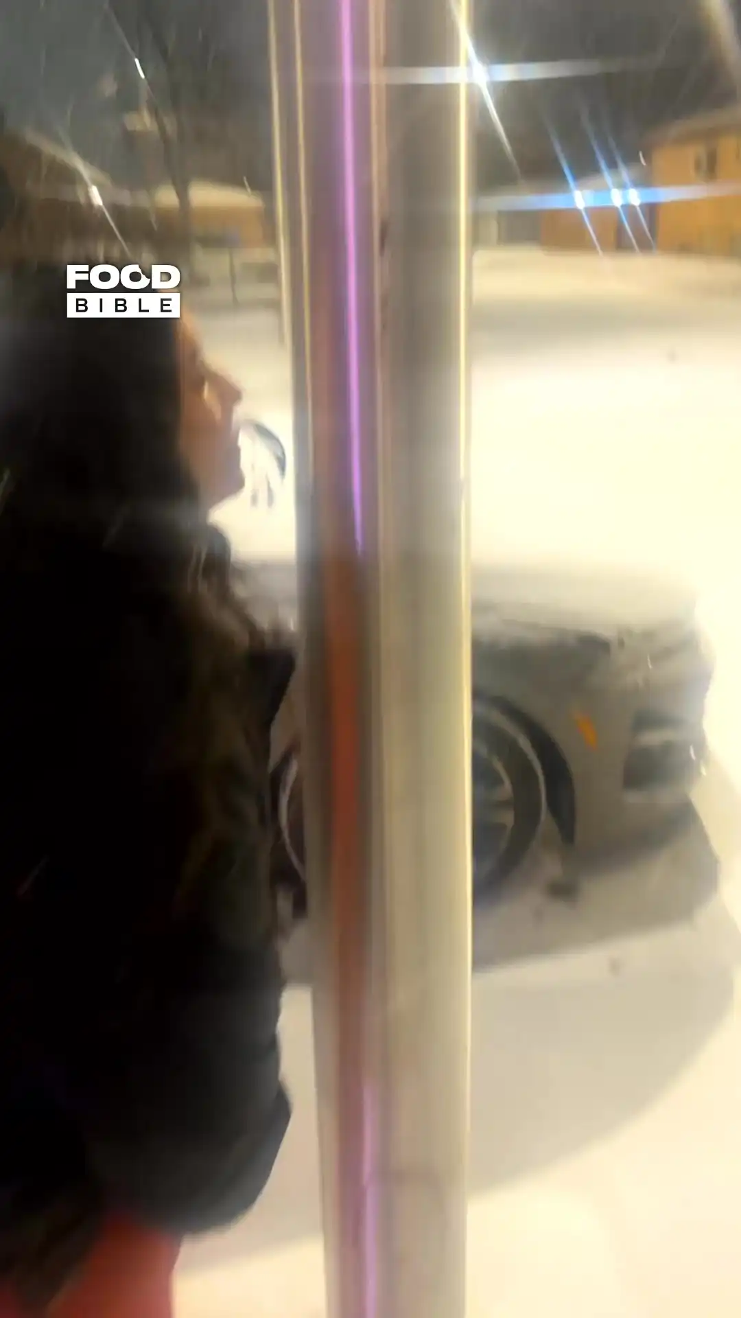 Woman sticks her tongue on cold pole π§