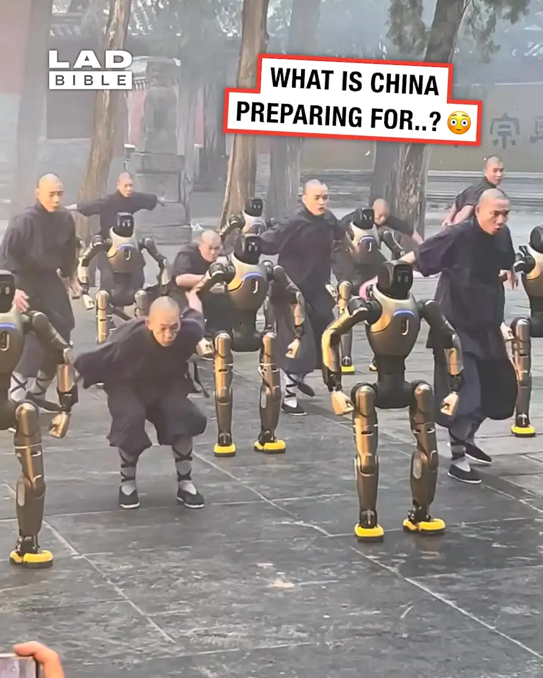 Chinese martial artists are training with robots 😲🤖