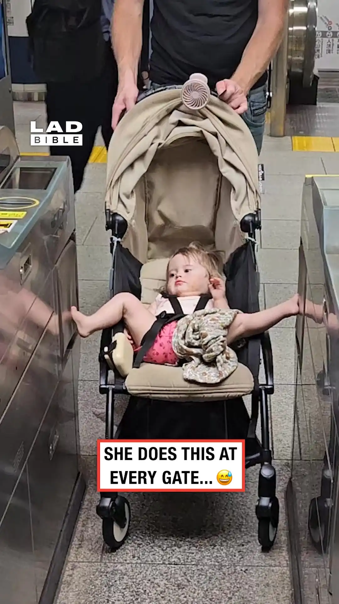 My hypermobile toddler keeps blocking the gate 😂