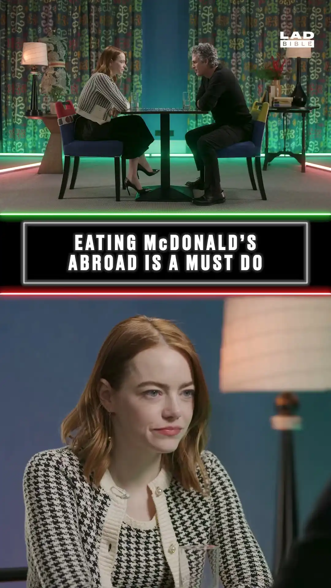 Emma Stone & Mark Ruffalo debate McDonald's abroad being the best