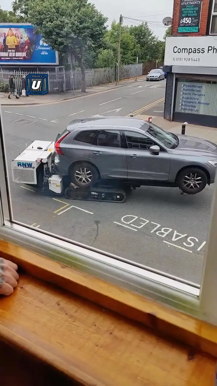 That's what you get for parking in a disabled spot 🤖🤣