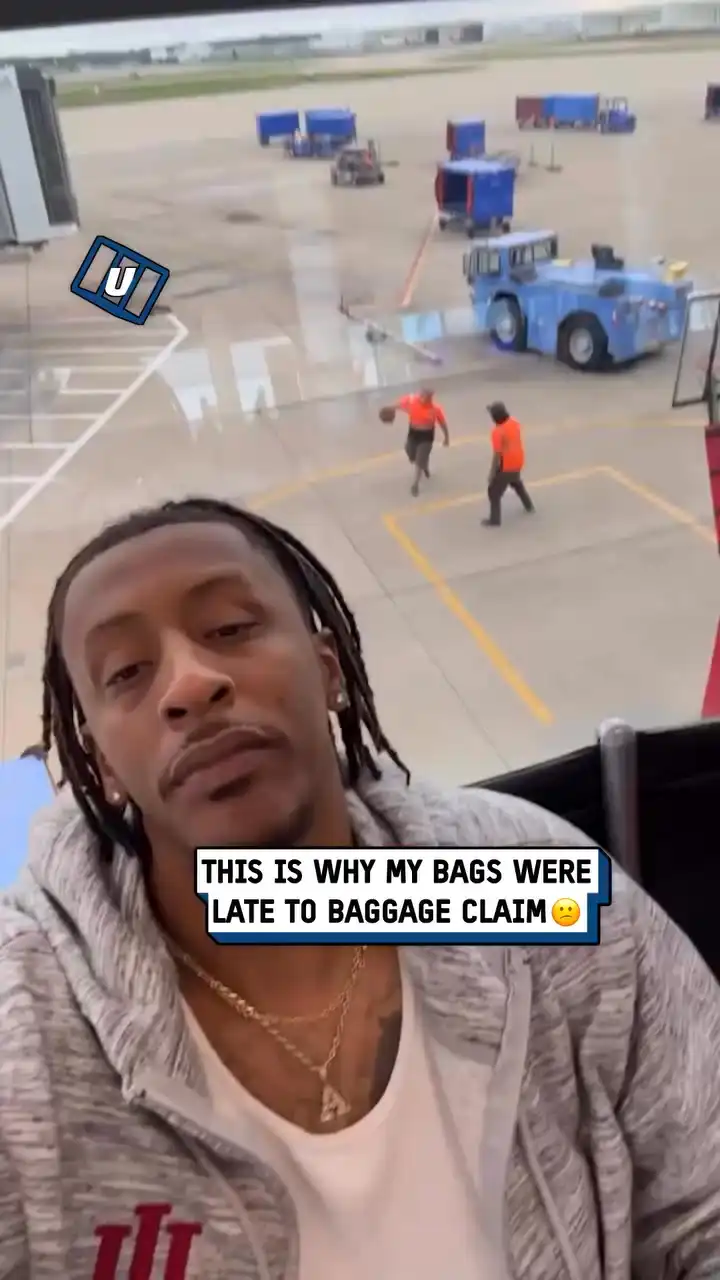 Why do the baggage handlers have a basketball court 🤣🏀