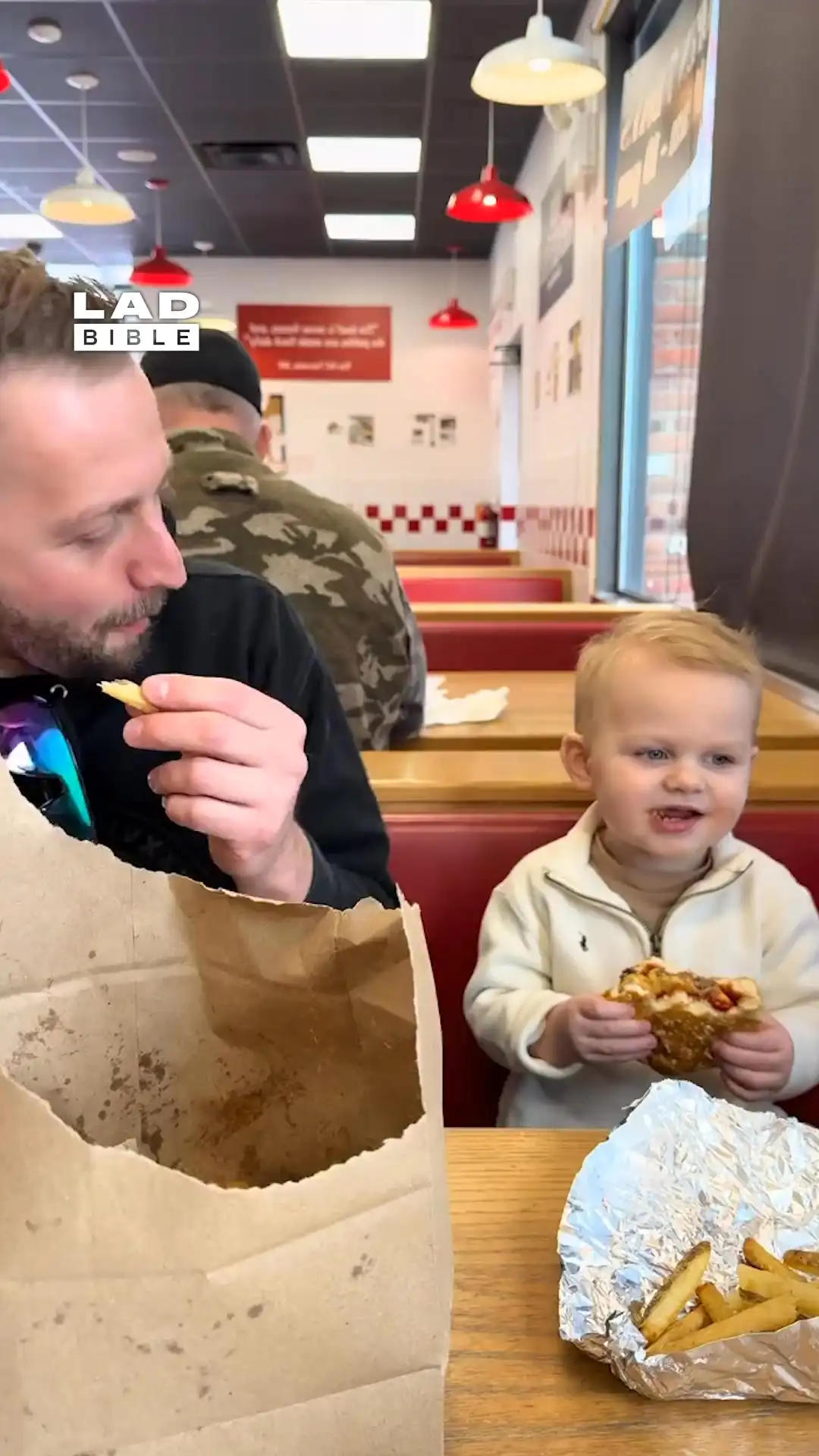 Kid Enjoys Burger a Bit Too Much 🍔