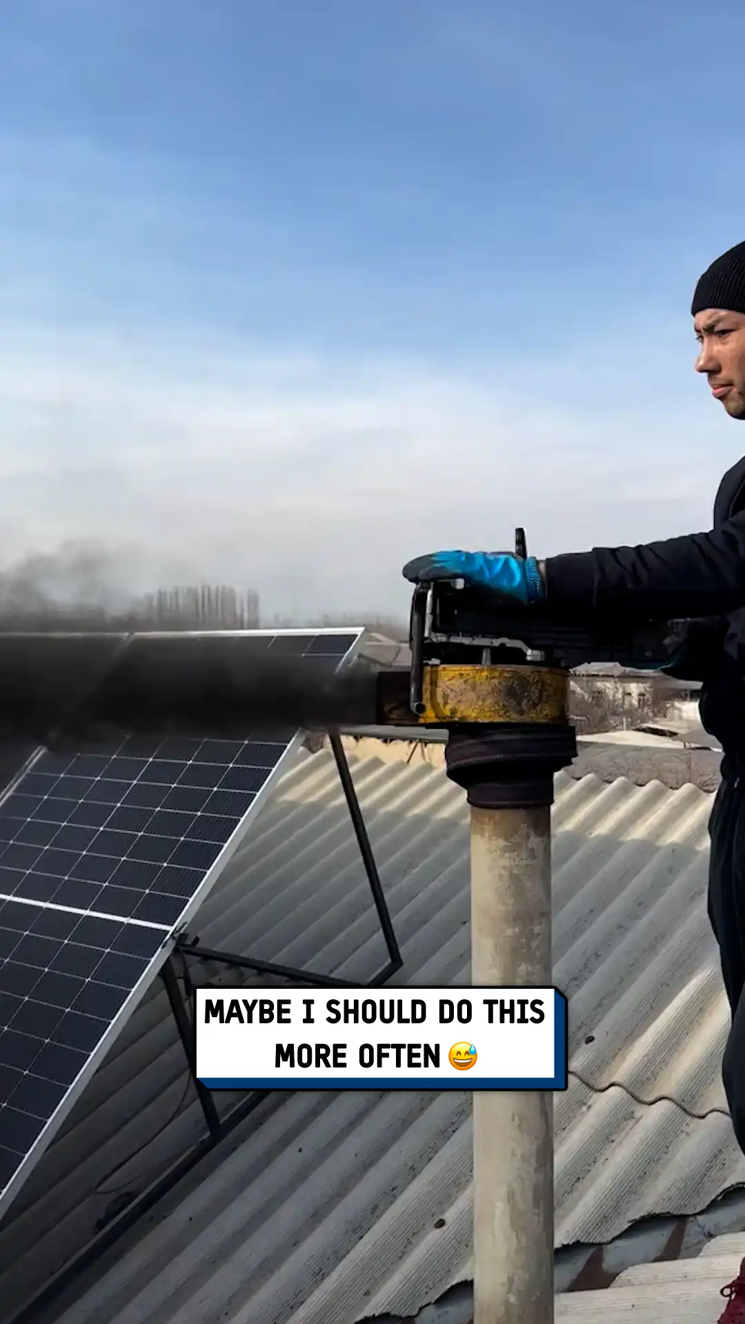 Chimney soot cleaning device 😲💨