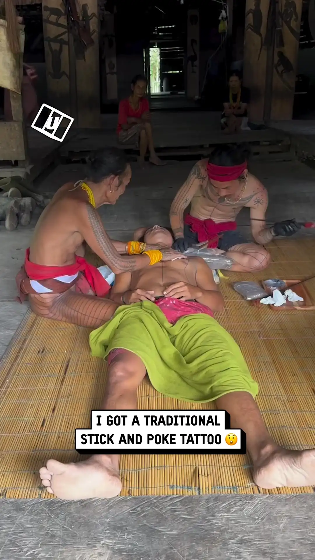 Getting a traditional tattoo