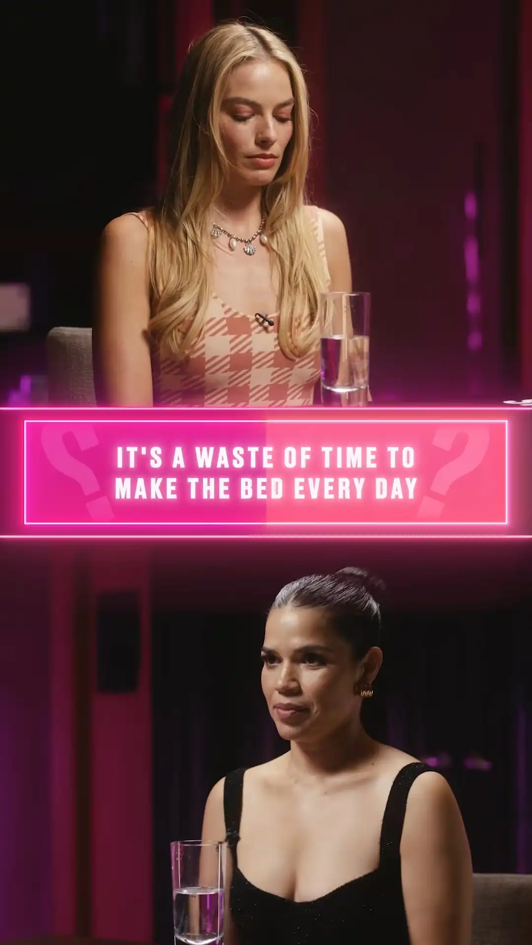 Margot Robbie & America Ferrera discuss making the bed