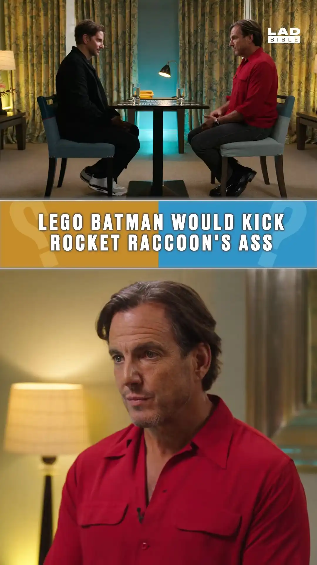 Bradley Cooper & Will Arnett Rocket Raccoon vs. Lego Batman