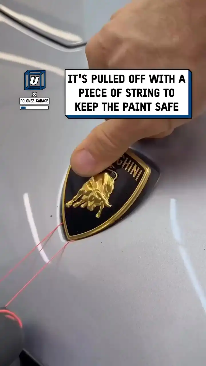 Removing a Lamborghini emblem 😮🔧
