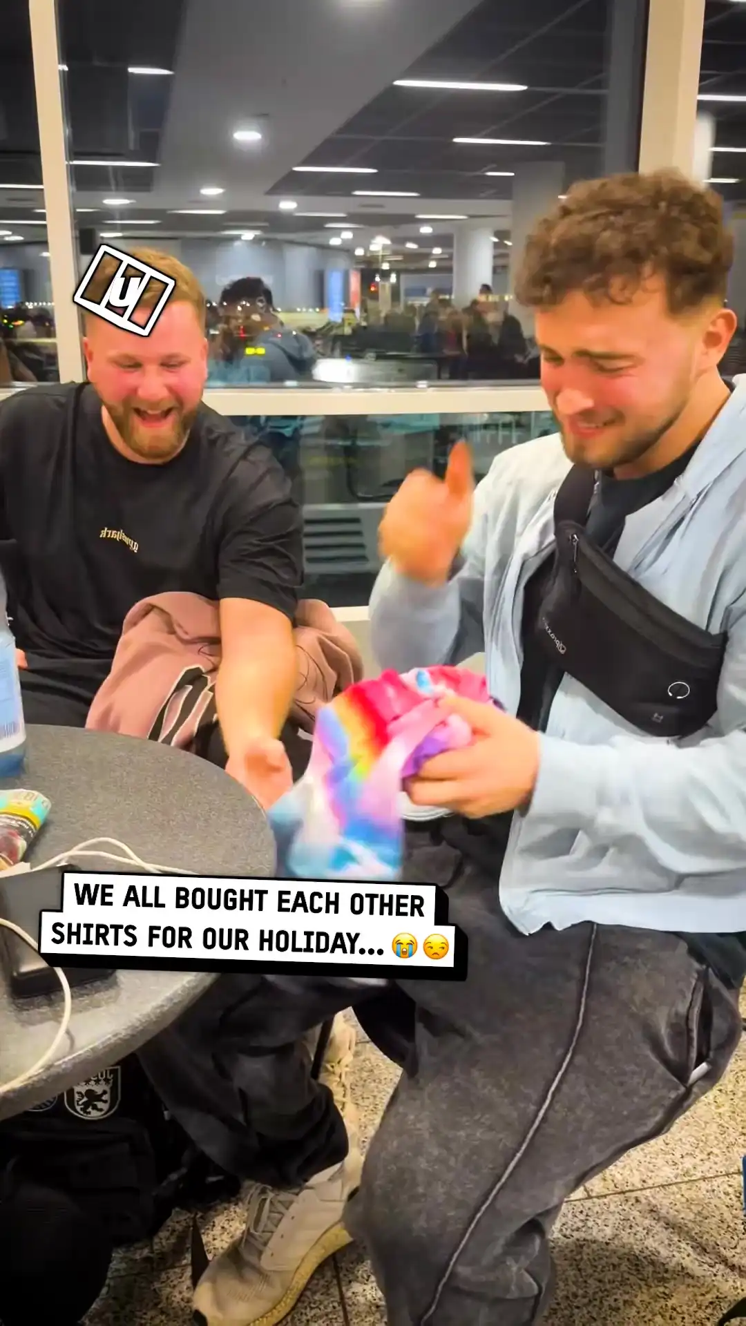 We bought each other shirts at the airport