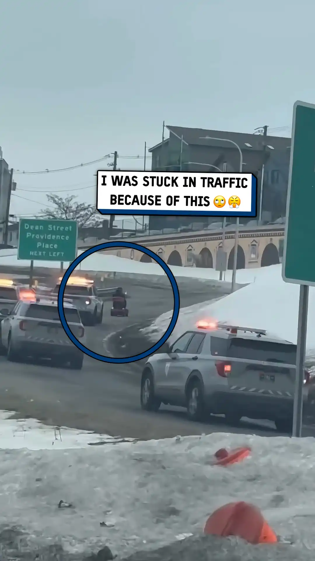 Mobility scooter stops highway traffic 🛵😳