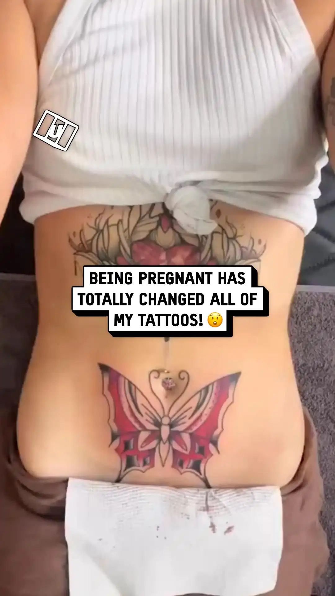 Pregnancy changes her tattoo