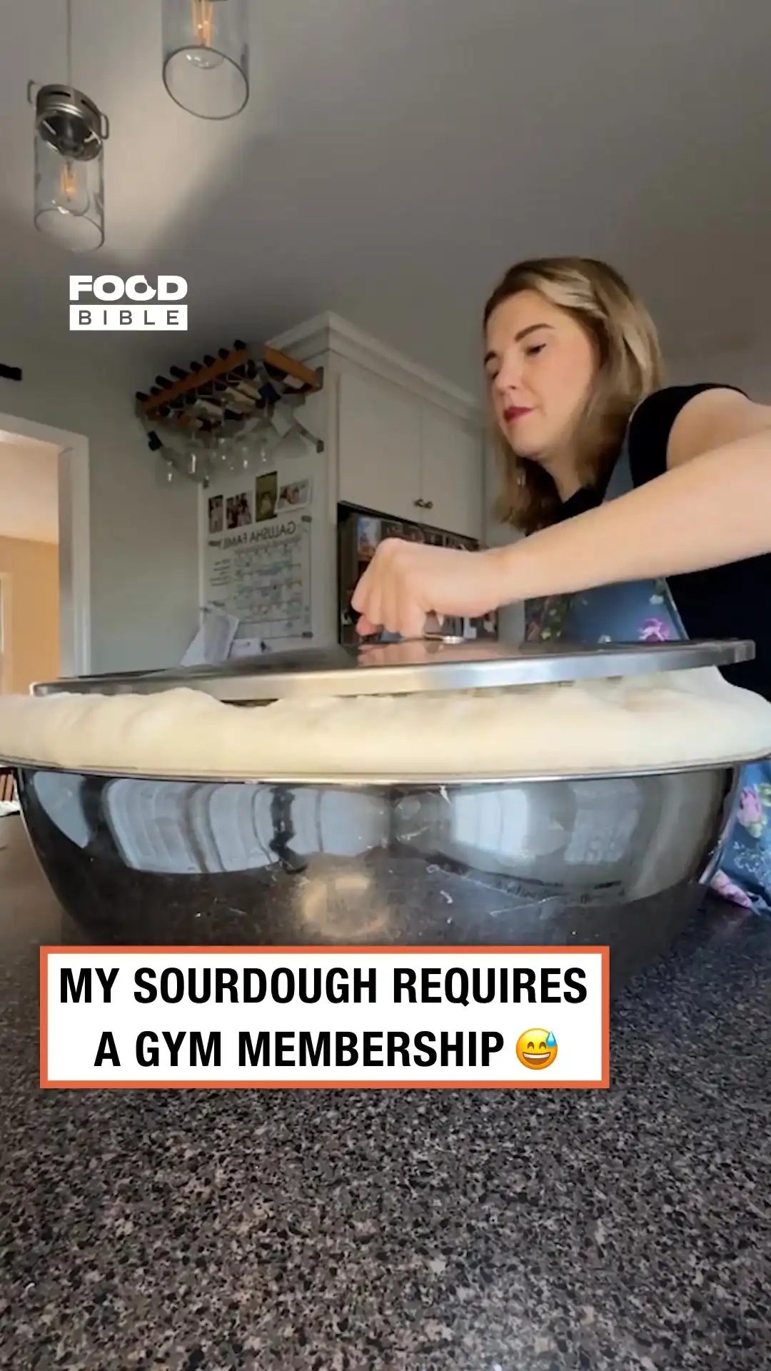 Opening a giant sourdough starter 🍞