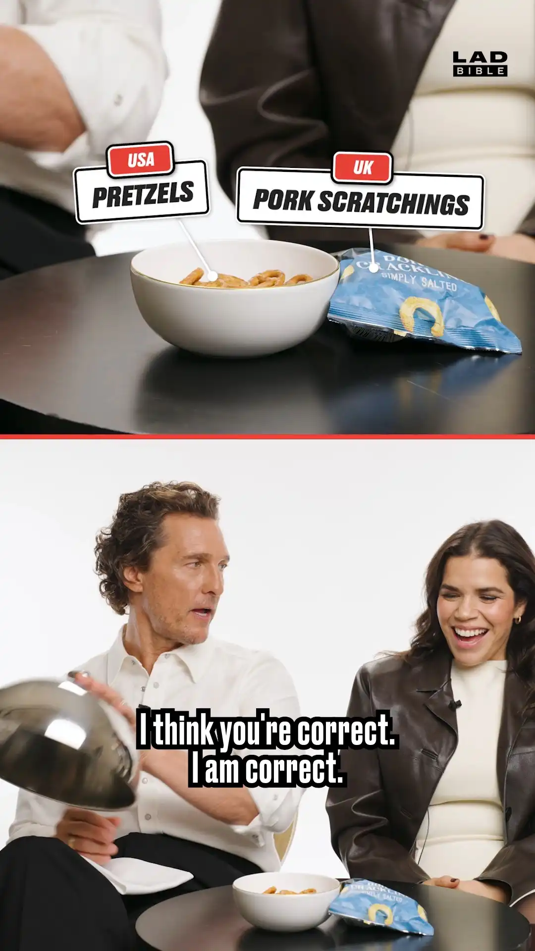 Matthew McConaughey & America Ferrera play Snack Wars