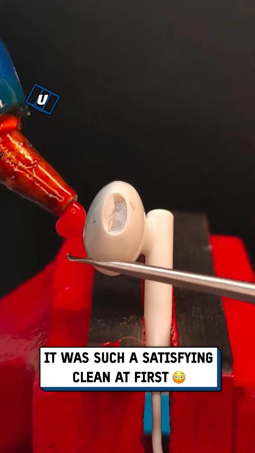 Satisfying airpod clean gone wrong 😱🫣