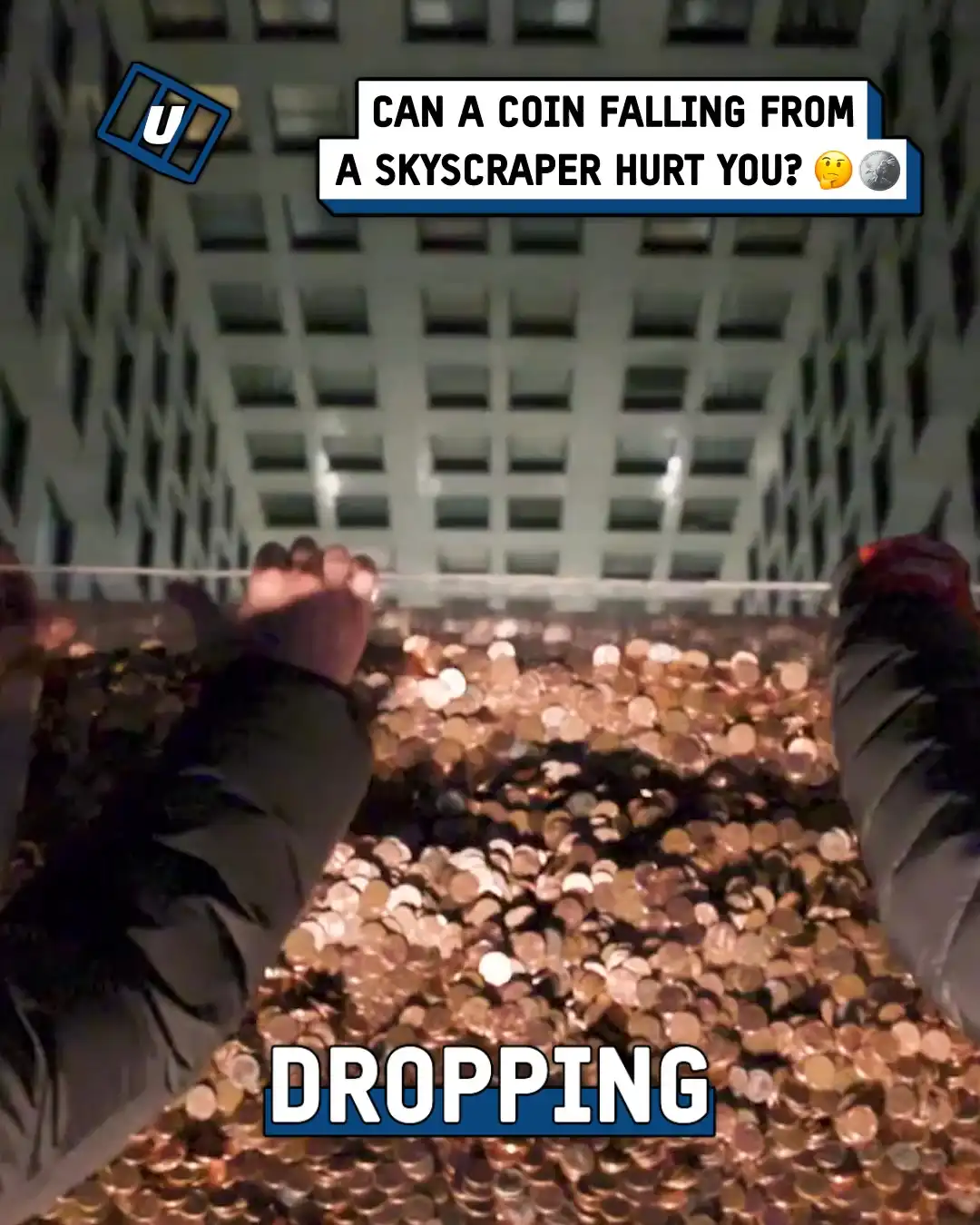 4x5 TECH Dropping 20,000 pennies from a skyscraper onto myself ST00160408 1