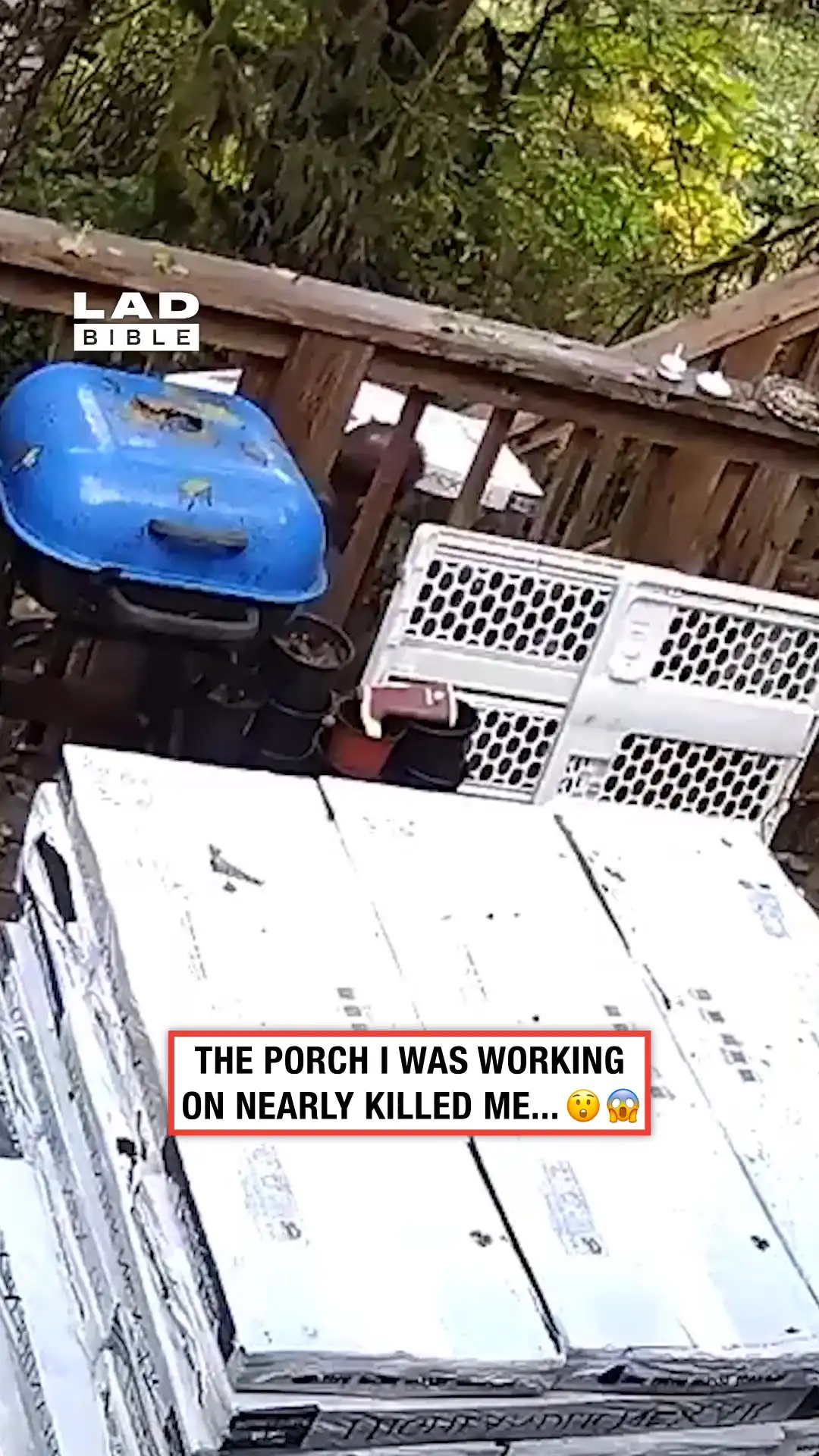 My porch collapsed whilst I was on it 😳😮