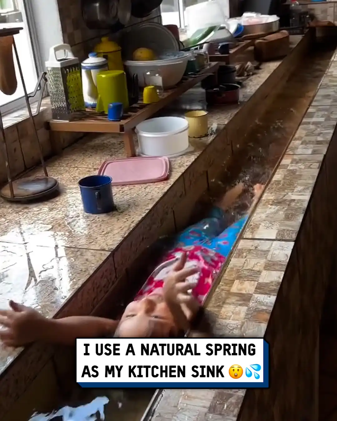 Natural spring kitchen sink 🤯💦