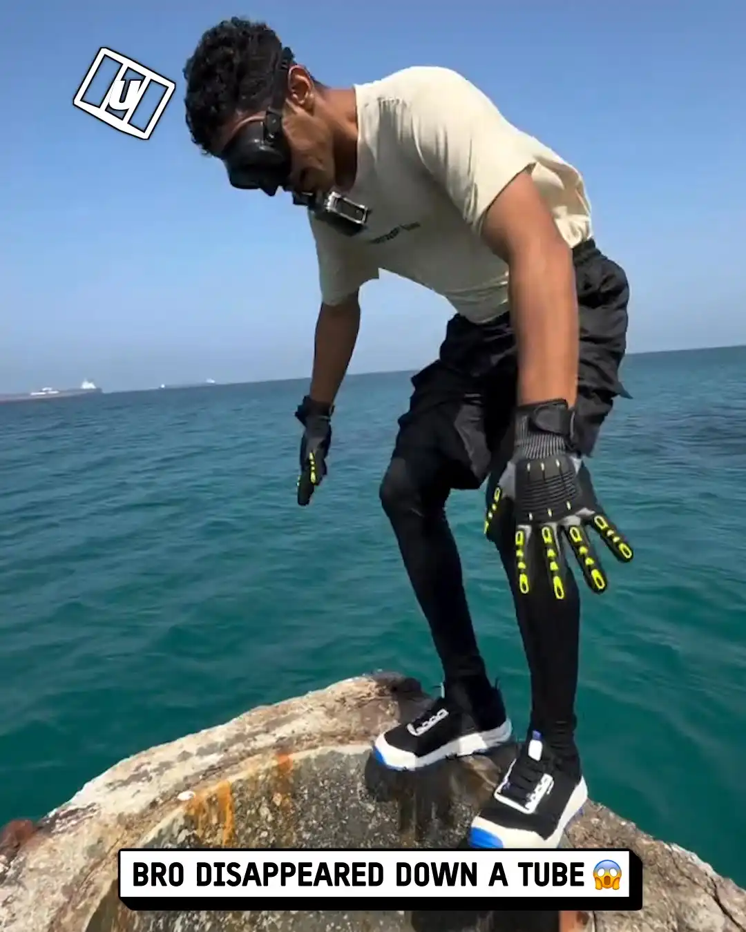 He disappeared inside a tube