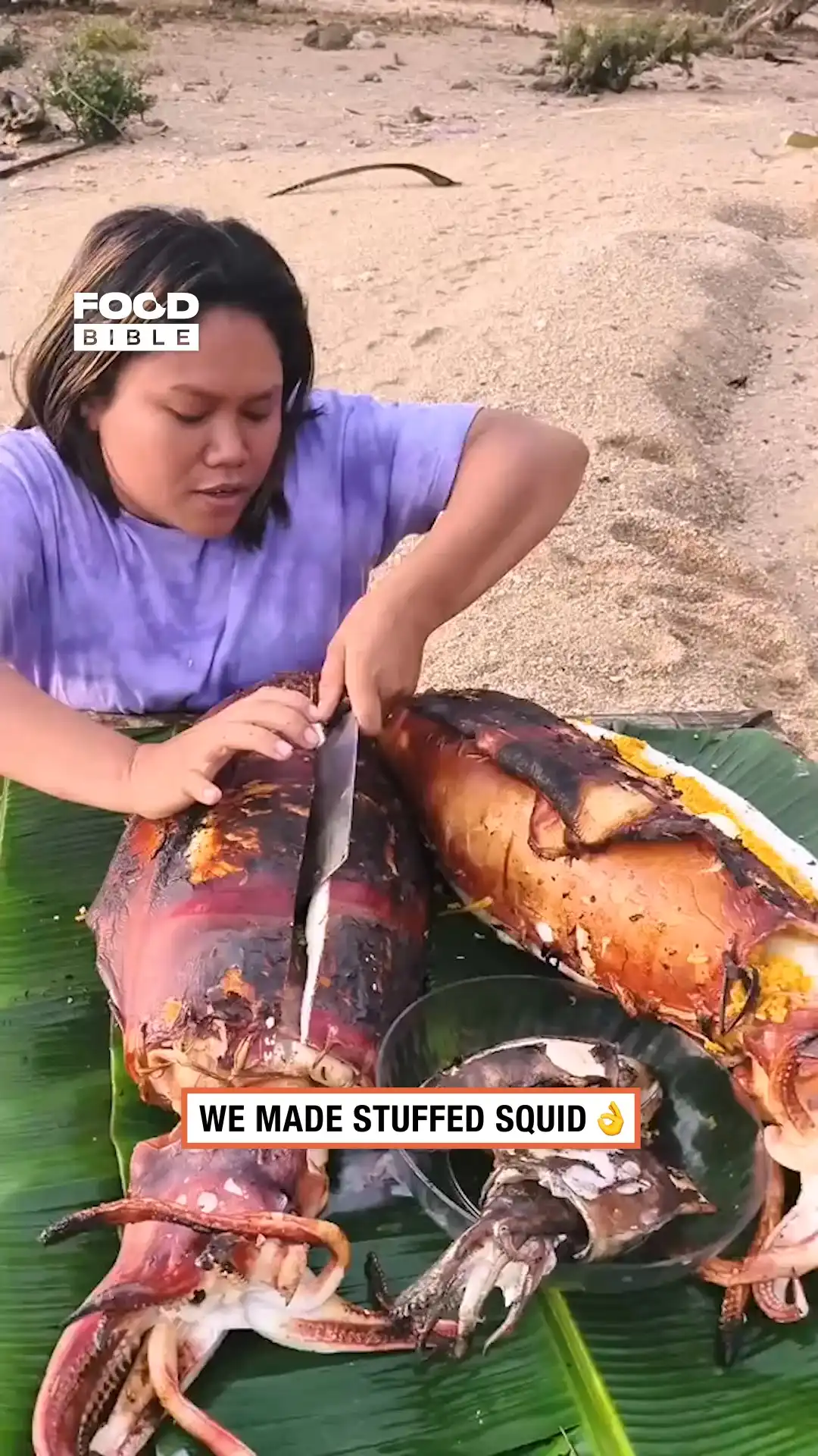Eating huge squid 🦑