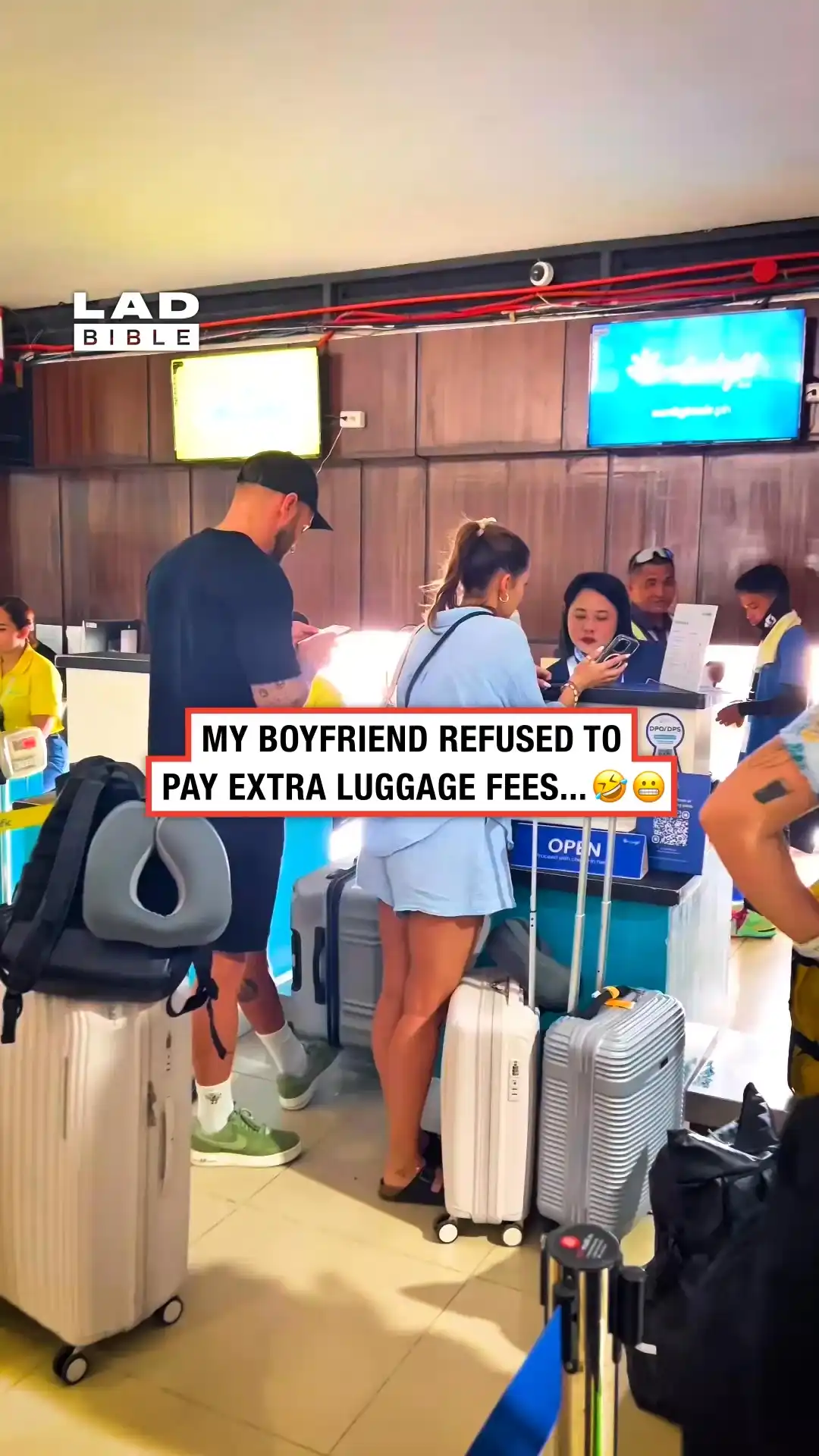 Genius way man avoids extra baggage fees 😂👏