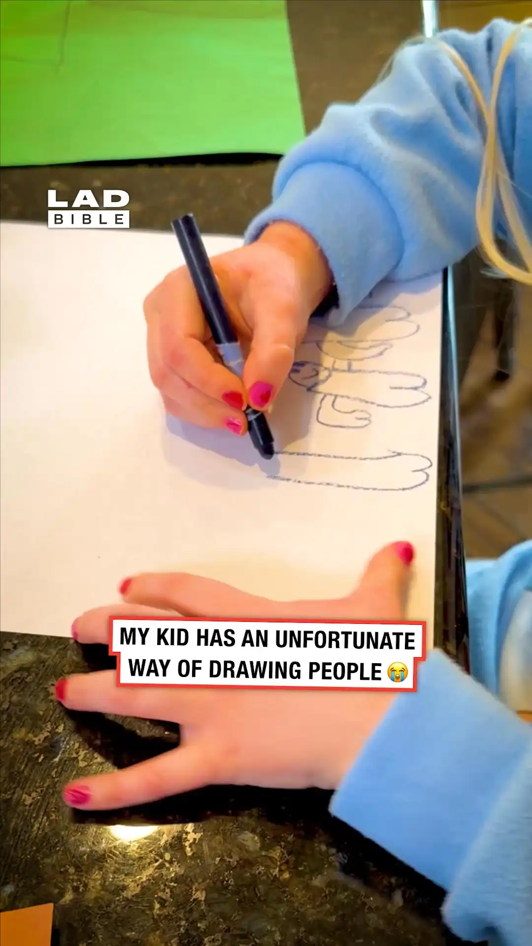 Kid has unfortunate way of drawing people 😅