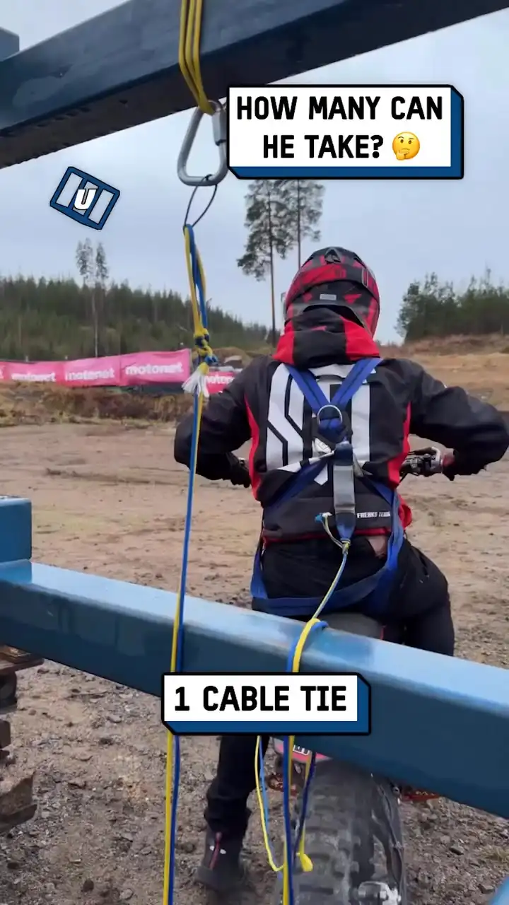 Motorcyclist vs zip ties 🏍️😲