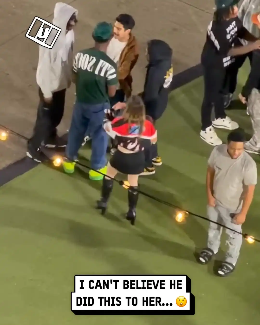 Girl confronts random man and is spun in a circle