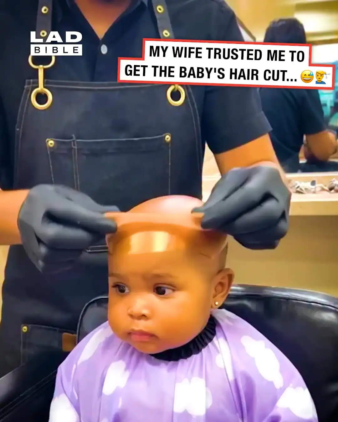 The barber gave my baby an afro 😮😅