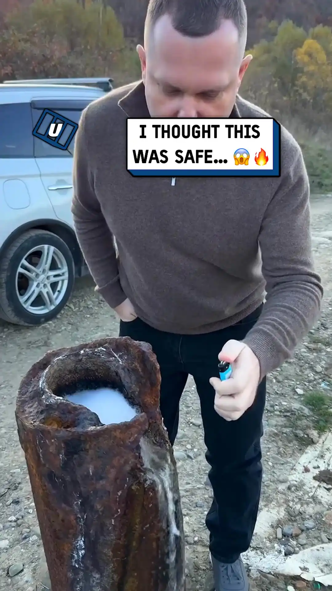 Lighting a natural gas leak