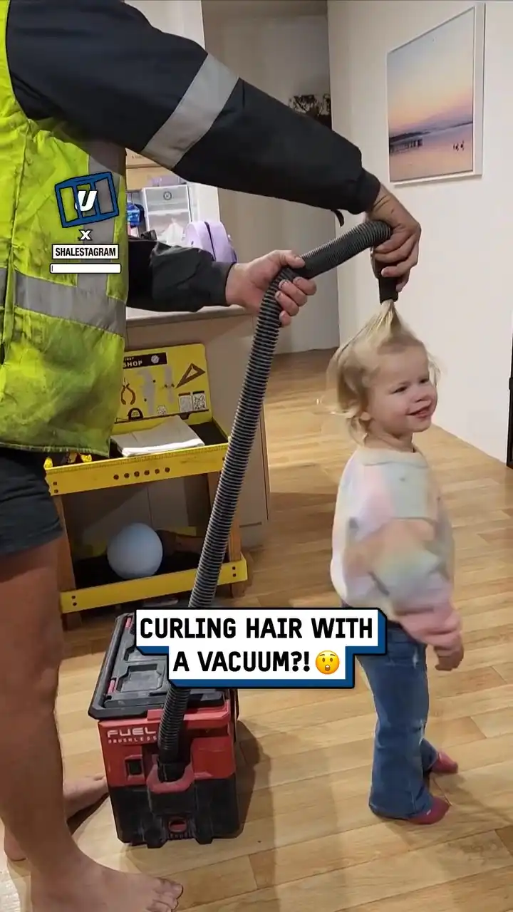 I curl my daughter's hair with a vacuum 😲🤣 #fblifestyle
