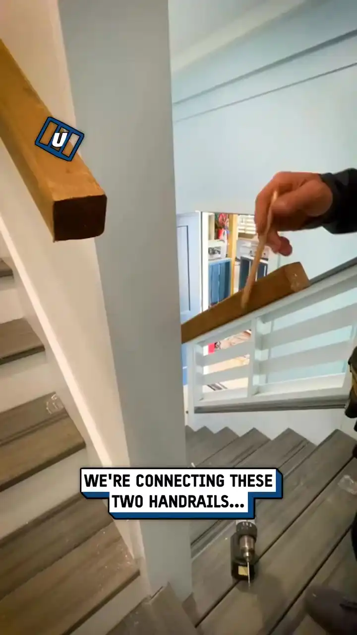 Joining stair handrails 😲🪚
