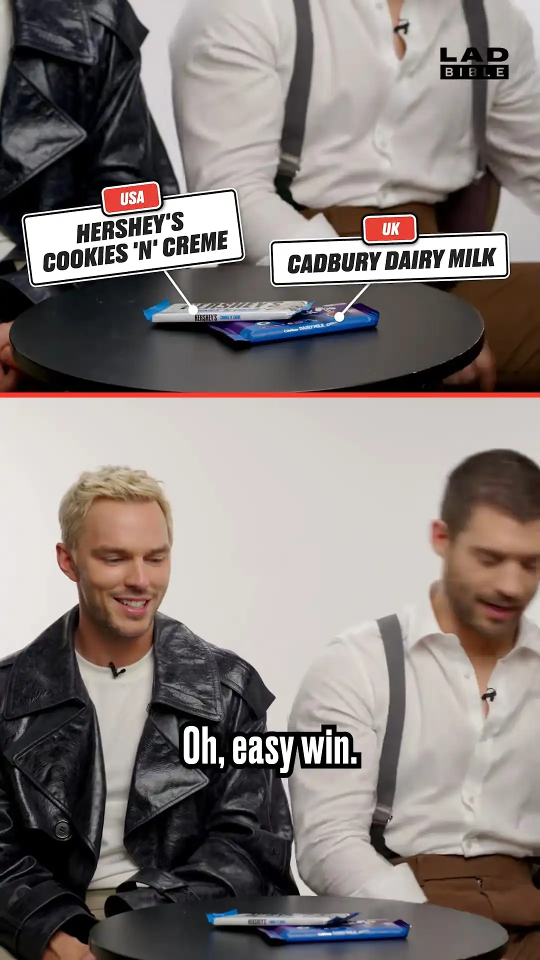 David Corenswet and Nicholas Hoult debate US vs UK chocolate