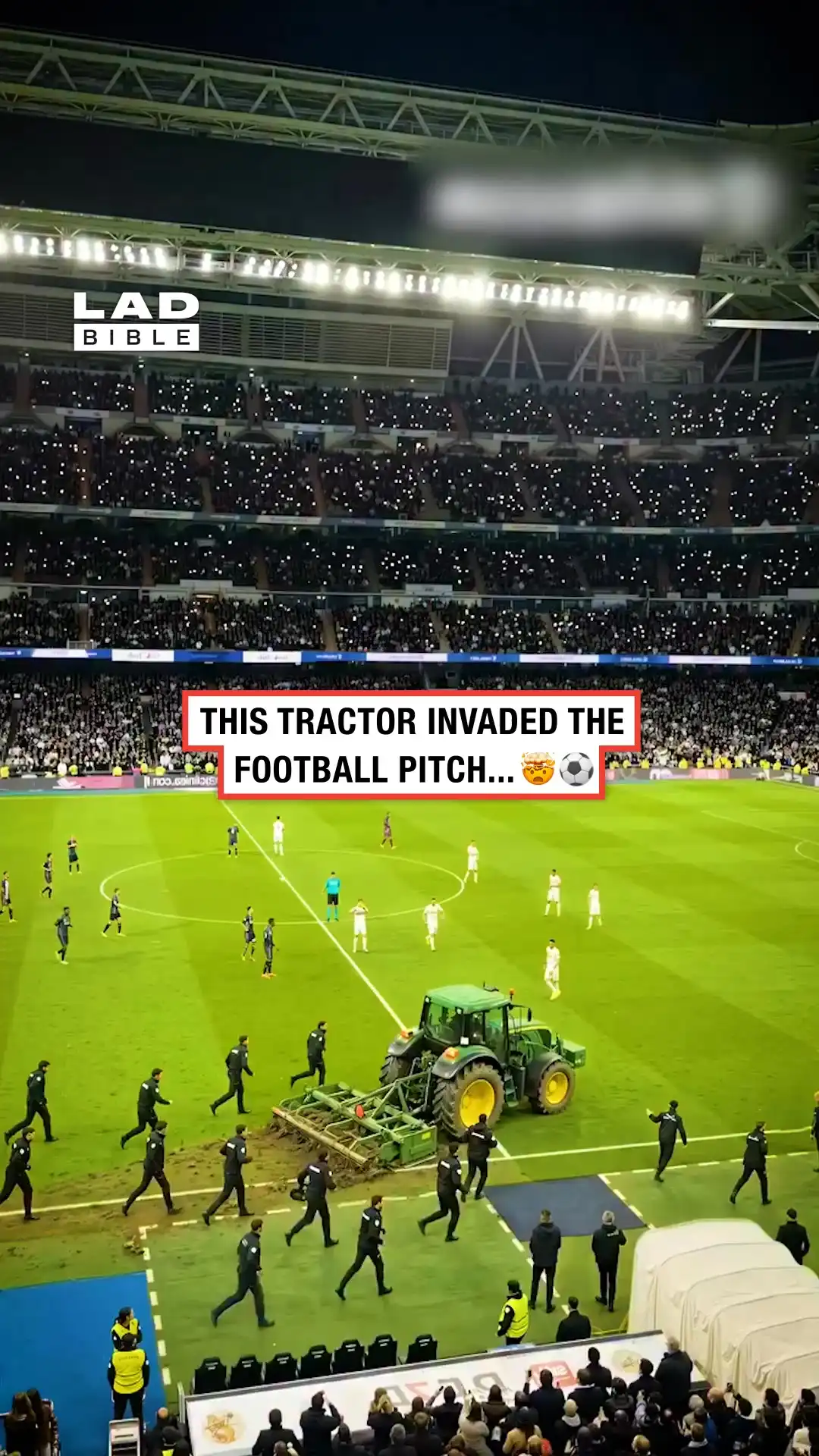 Tractor invades football pitch 😳🚜