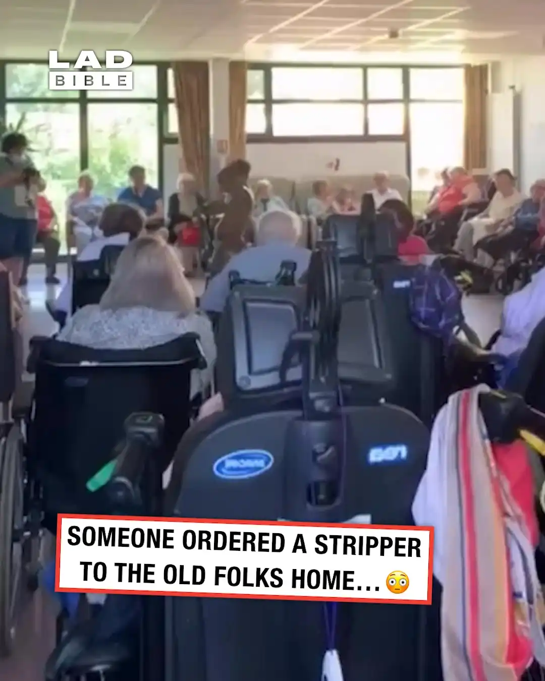 Someone ordered a male dancer to the old folks home 😳