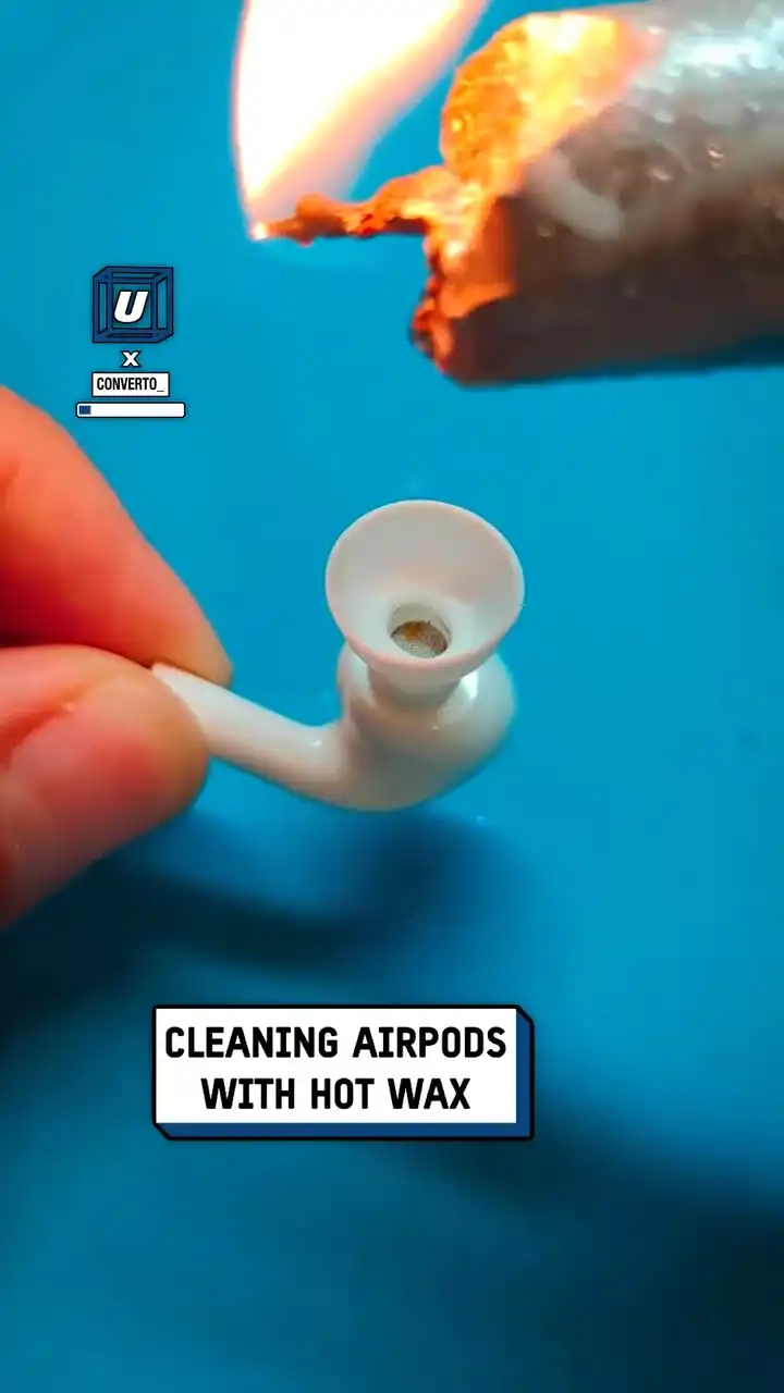 Cleaning AirPods with hot wax 🤯🔥
