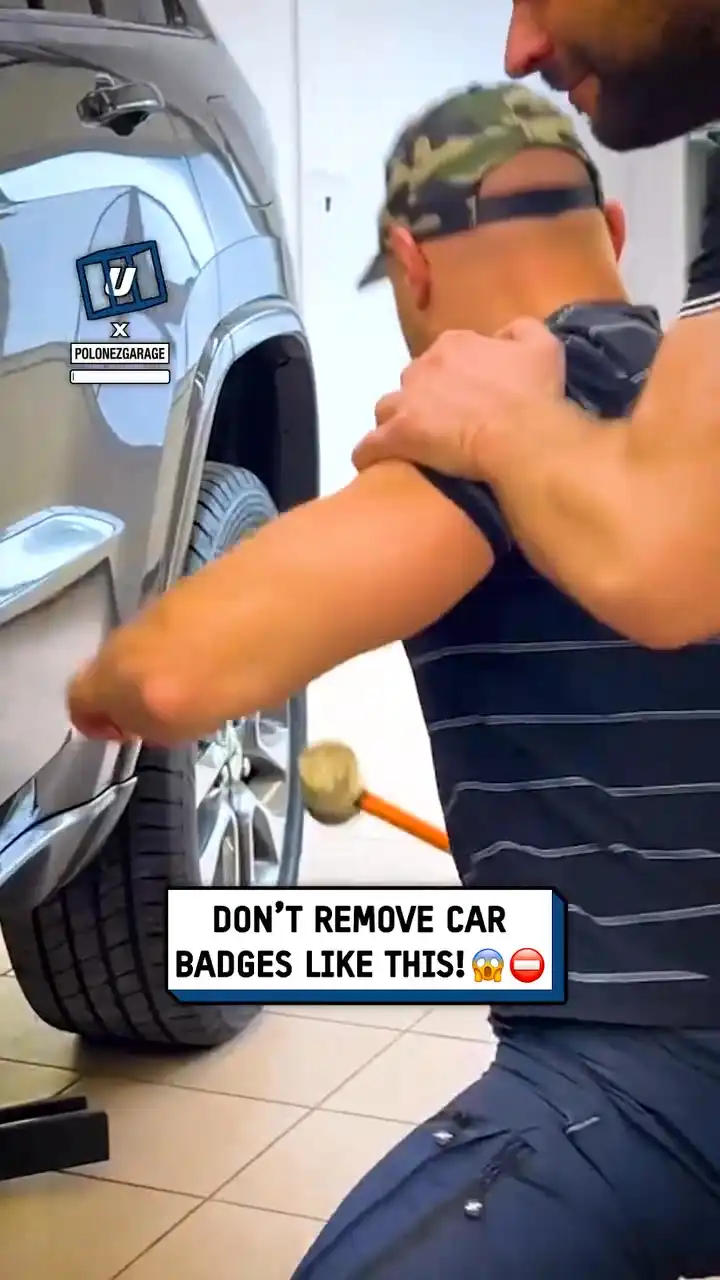 Safely removing car badges 😲🚙