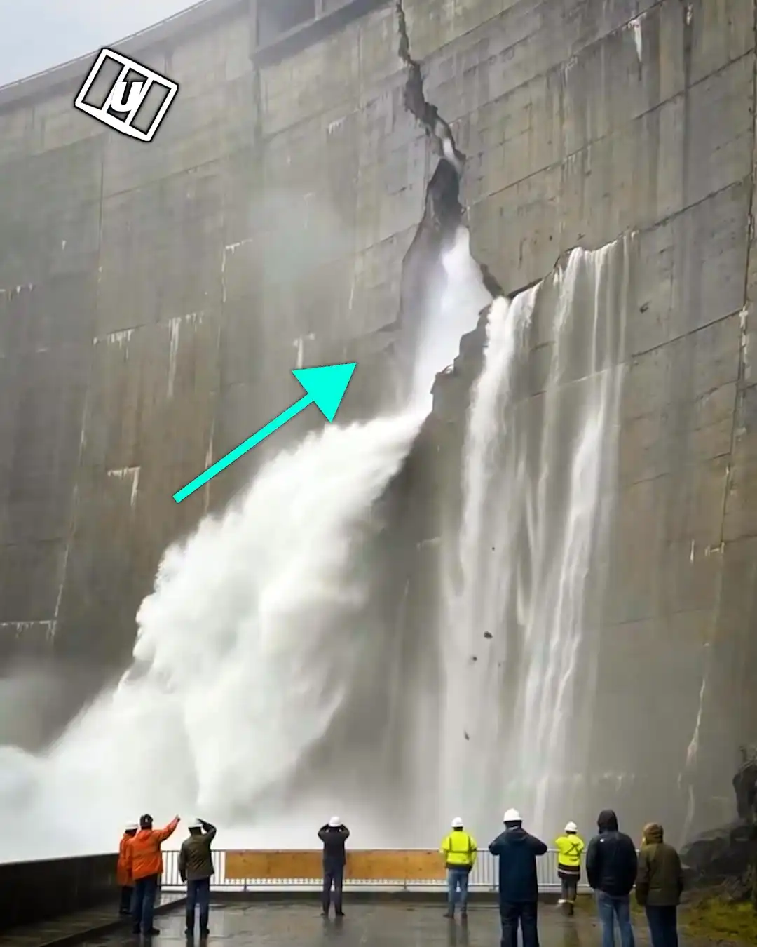Giant dam breaks