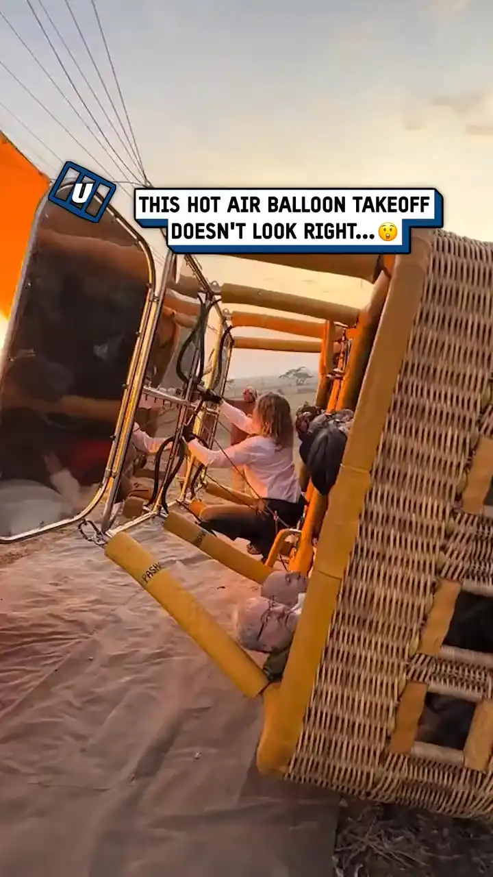 Hot air balloon takes off sideways 🎈🔥