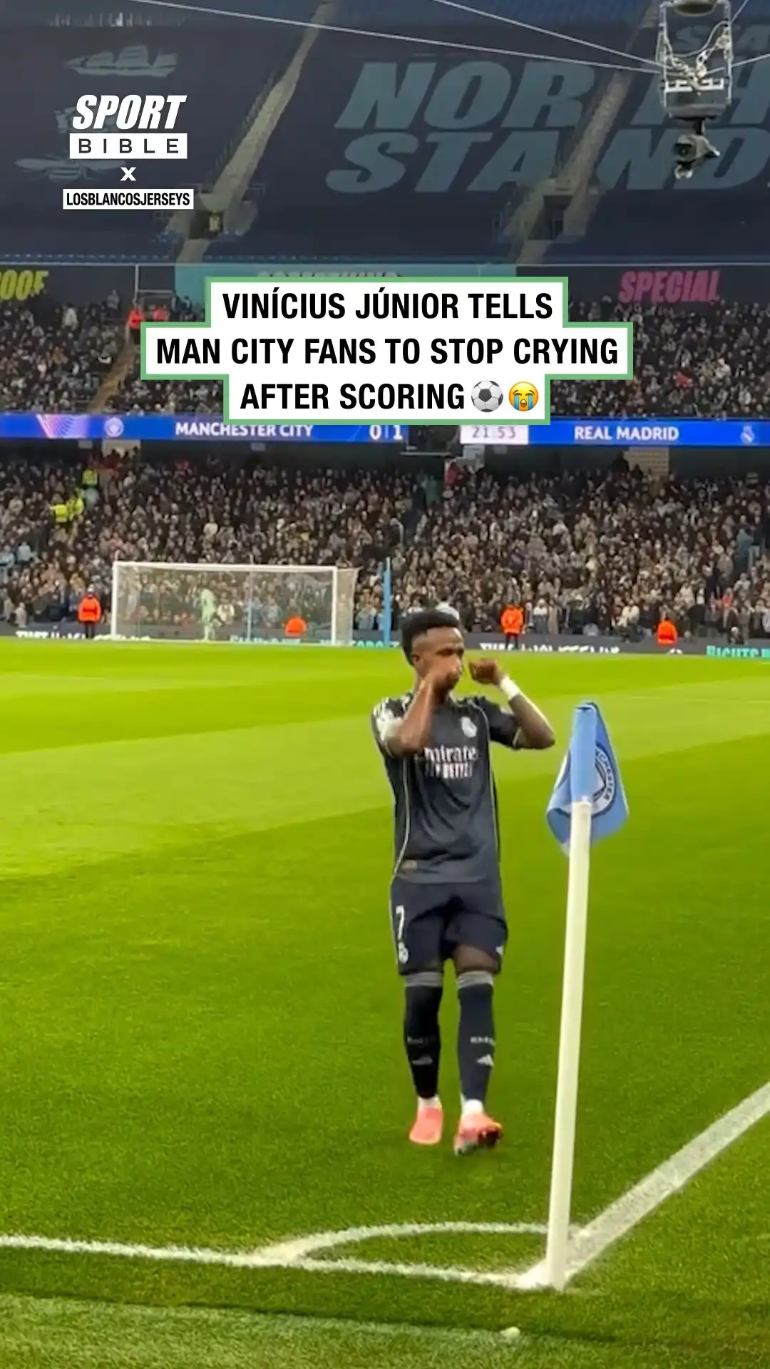 Vini Jr Celebrates With Crying Face vs Man City