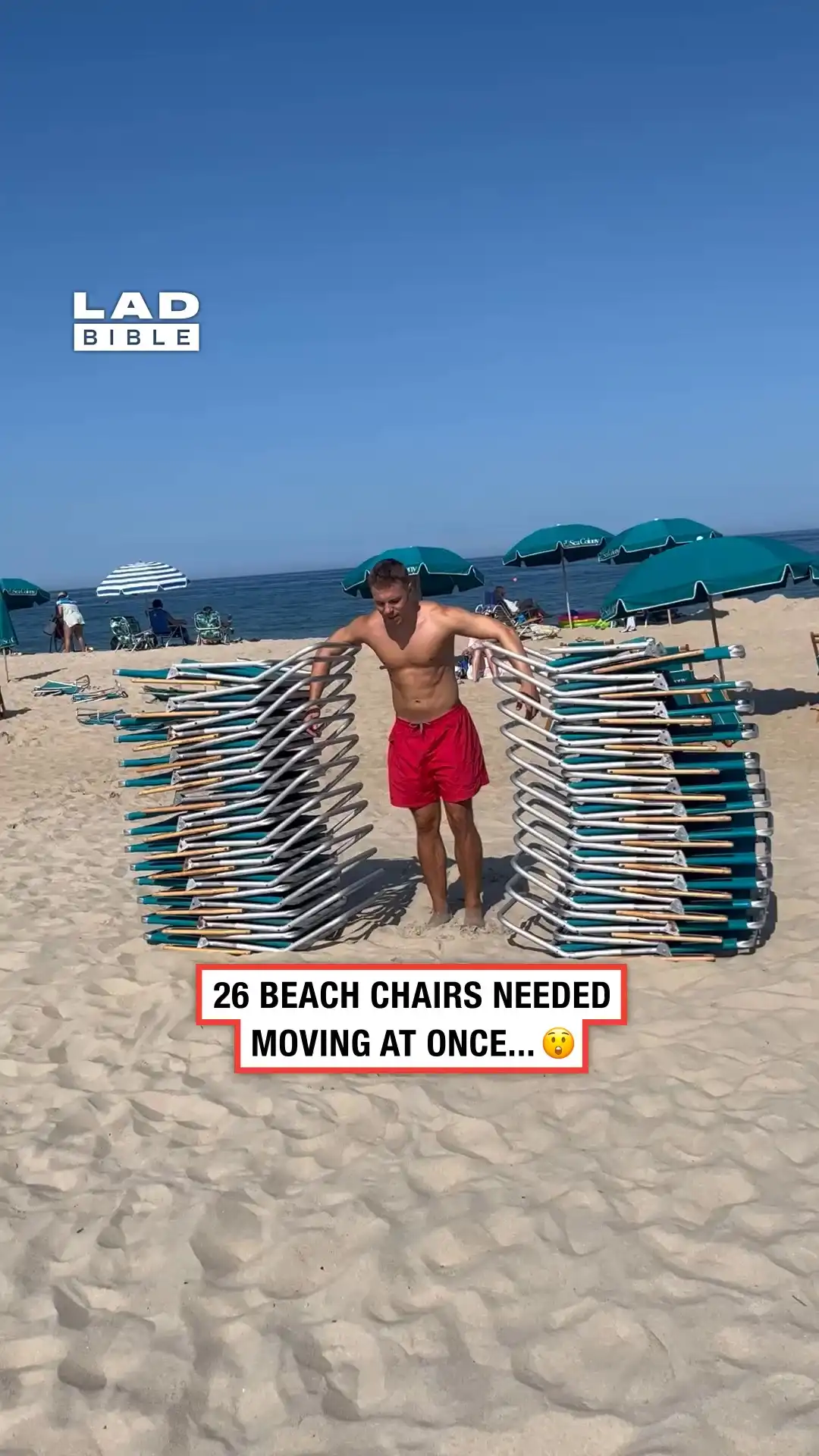 This guy carried over 20 chairs at once 😲