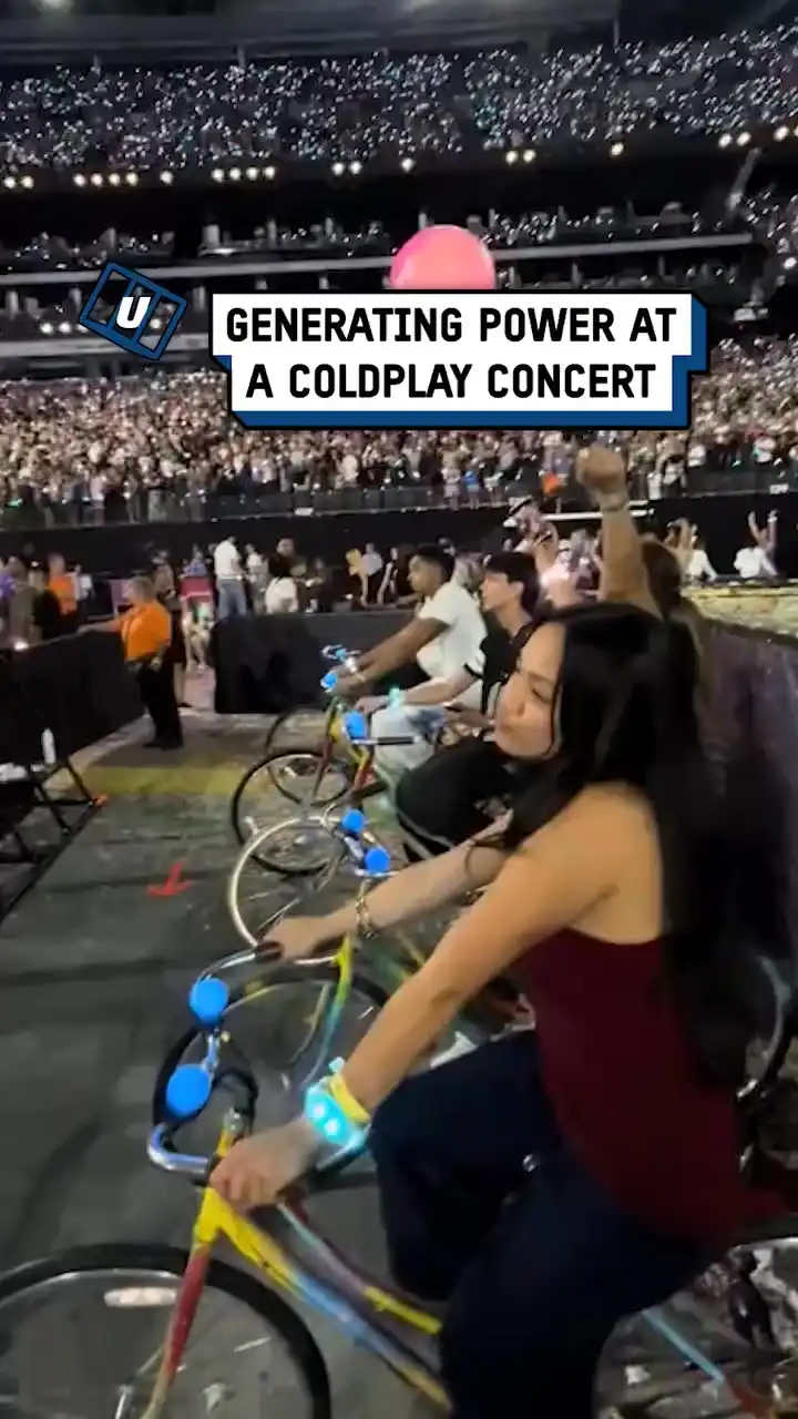 Generating power at Coldplay concert 🚴‍♂️⚡️