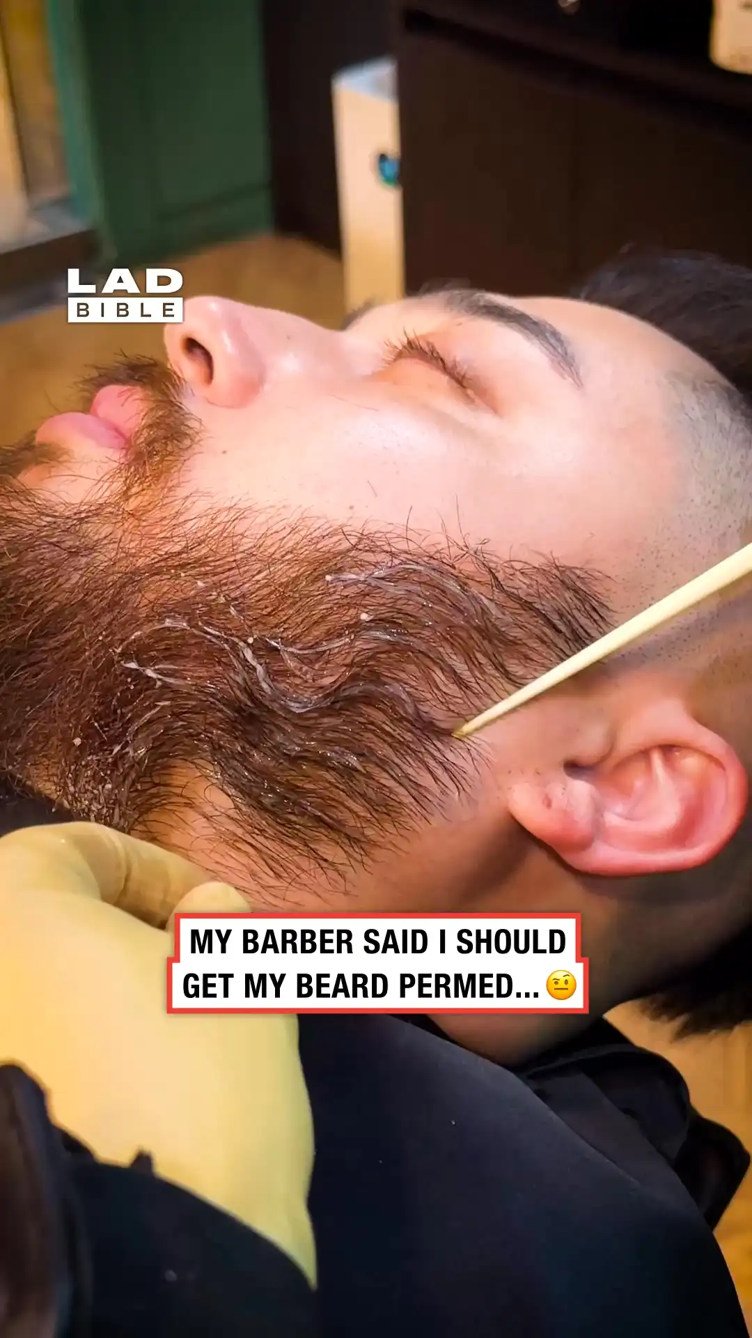 My barber convinced me to get my beard permed 👏